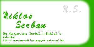 miklos serban business card